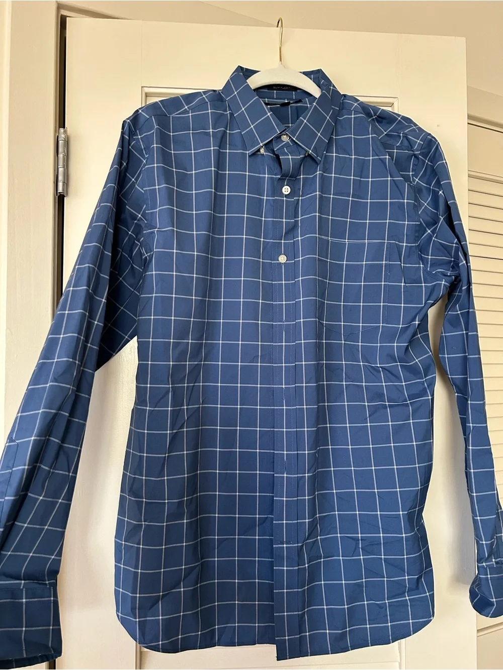 Banana Republic Blue Windowpane Slim Dress Shirt